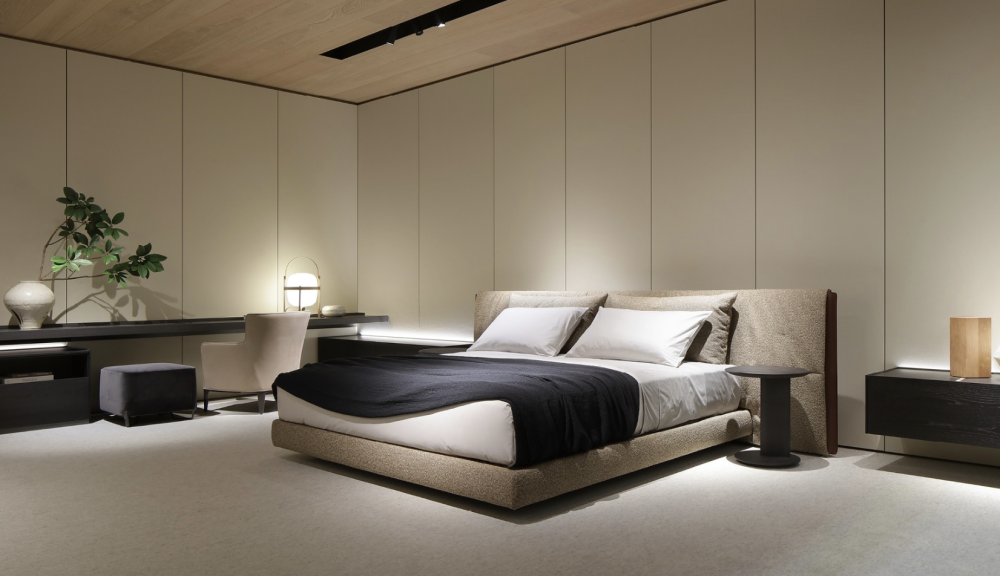 Poliform architectural Surface and Code with Yume bed